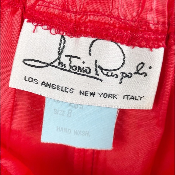 Antonio Ruspoli Vintage 80s Women's Tracksuit Bright Red Ruched Jacket Joggers - Picture 11 of 16